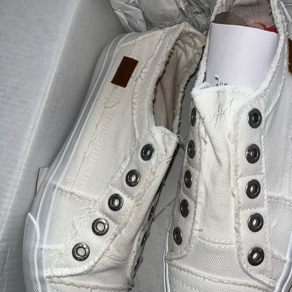 Blowfish White Smoked Canvas Sneakers